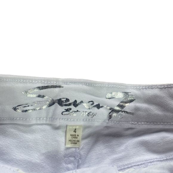 7 for all mankind shorts white cutoff weekend short size 4 frayed ends - Picture 6 of 8